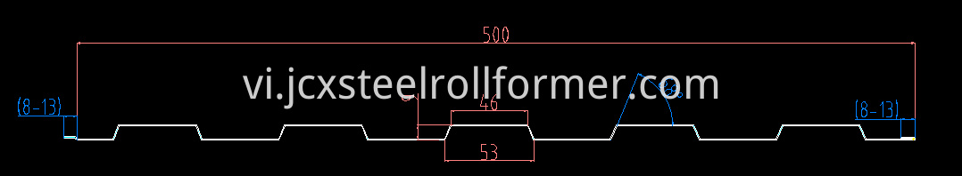 500 roof panel profile